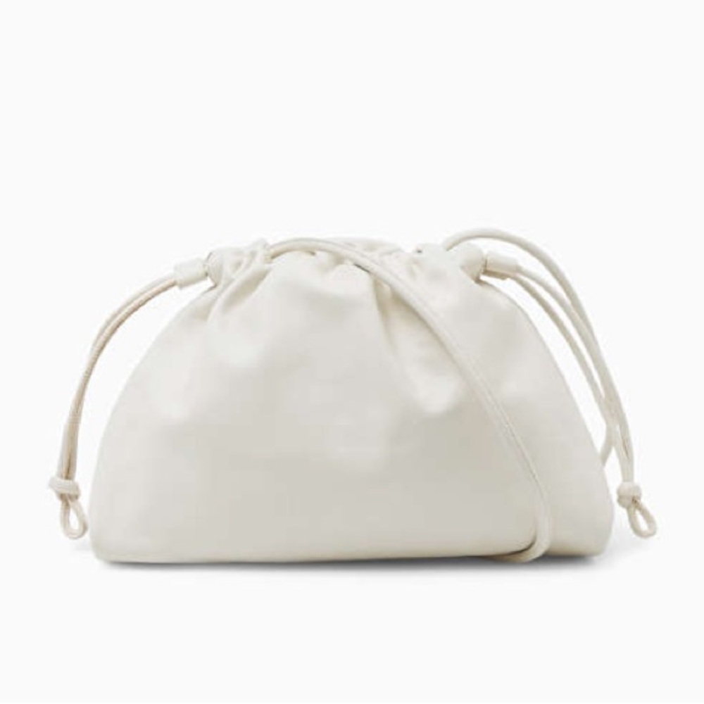 Cos Mini Cavatelli Clutch in White Leather